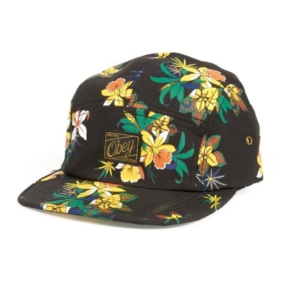 Obey Other - OBEY Sativa Black Floral 5 Panel Hat Baseball Cap